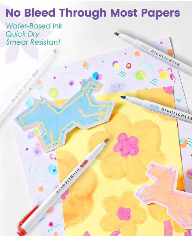 Alt view image 5 of 7 - Pastel Highlighters, 30 Count Dual Tip Highlighter Markers, Fine Tip & Chisel Tip, No Bleed Quick Dry Non-Toxic Ink, Aesthetic Bible Highlighters for Journaling, School, Office & Study Notes