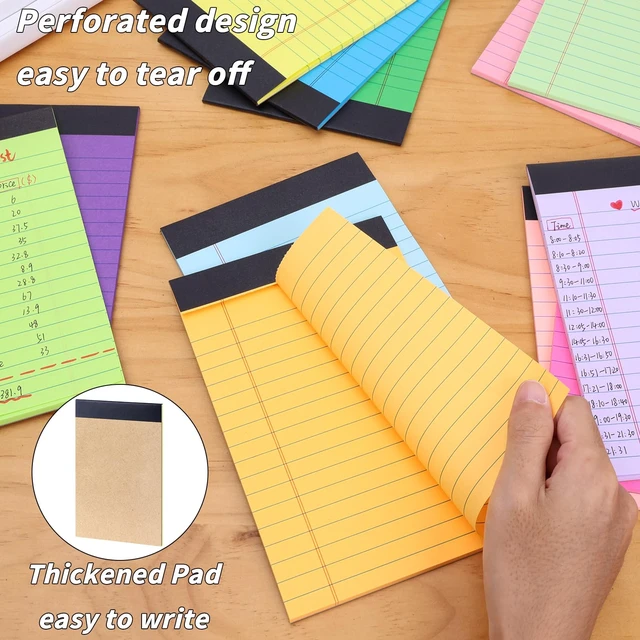 Alt view image 3 of 7 - 36 Pack Legal Pads 5 x 8 Inch Multicolor Wide Ruled Notepads 12 Color Memo Pads with 30 Sheets Each, Perforated Lined Writing Paper with Sturdy Backboard for Office, School, Study