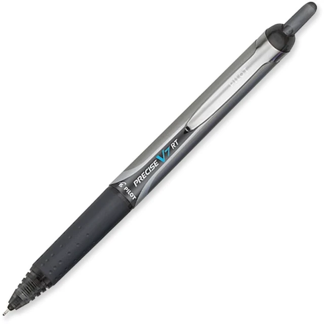 Alt view image 3 of 5 - Precise V7 RT Retractable Rollerball Pens, 0.7mm, Black, 12-Pack Writing made smooth, retractable ink pens for writing, refillable, liquid ink rolling ball, black pens, fine point
