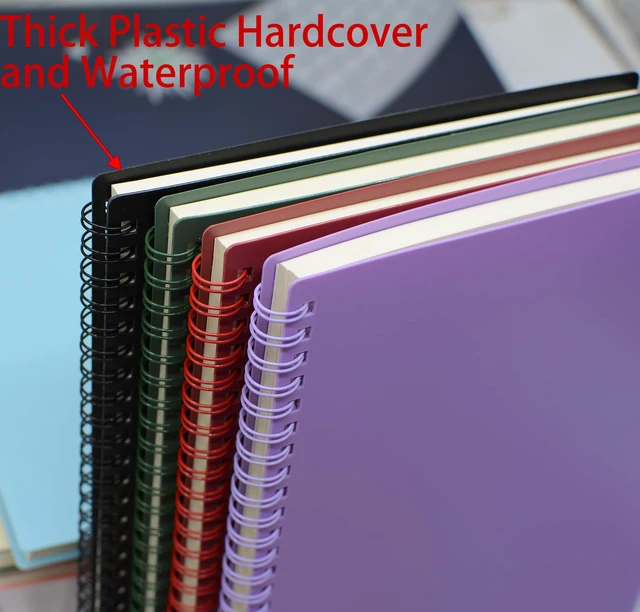 Alt view image 4 of 7 - Spiral Notebook, 8 Pcs A5 Thick Plastic Hardcover 7mm College Ruled 8 Color 80 Sheets -160 Pages Journals for Study, Work, Travel and Notes (A5, 8 Pcs 8 Color)