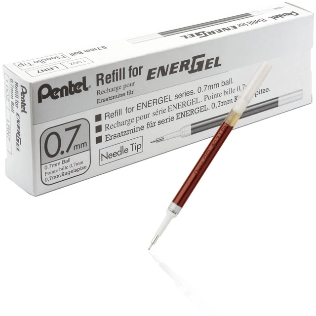 Main image of Refill Ink for EnerGel 0.7mm Needle Tip Liquid Gel Pen, Pack of 12, Red Ink (LRN7-B-12)