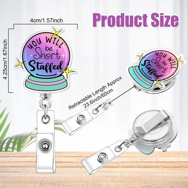 Alt view image 2 of 7 - Funny Badge Reel Nurse Retractable Badge Holder, Medical Cute Nursing Designs for Medical Staff, Name Tag Clip, Bulk Gifts for Coworkers Students Office, Funny Work Accessories