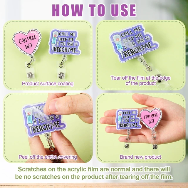 Alt view image 5 of 7 - Funny Badge Reel Nurse Retractable Badge Holder, Medical Cute Nursing Designs for Medical Staff, Name Tag Clip, Bulk Gifts for Coworkers Students Office, Funny Work Accessories