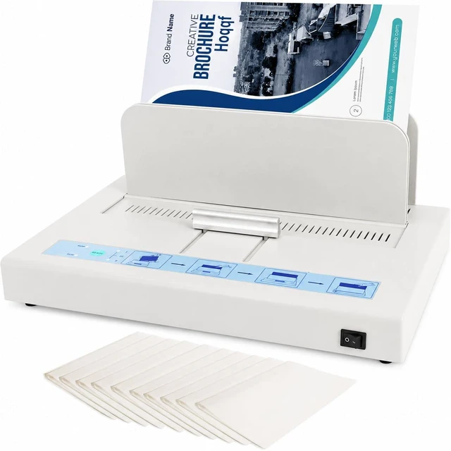 Main image of Thermal Binding Machine 500 Sheets Capacity, Book Binding Material 110V Binding Machine A3(Short Edge)/A4/A5 Document Heat Binder with 10Pcs Covers (Black)