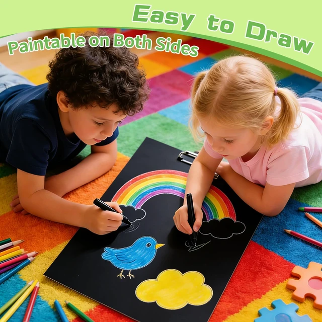 Alt view image 6 of 7 - 4 Pack Foam Board 30"x40", 0.23 Inch Thickness Poster Board, Double-Sided Acid-Free Foam Core Board, Large Lightweight Polystyrene Board for Painting, Display, Craft & School Projects, Black