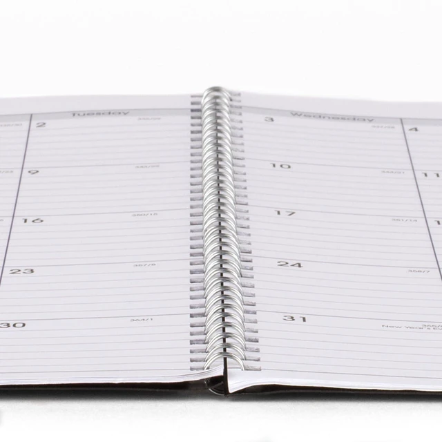 Alt view image 7 of 7 - Planner 2025, 2026 Academic, Weekly and Monthly, 216 x 279 Mm, Large, Tabs, Flexible Cover, DayMinder, Wire Bound, Charcoal, AYC54545