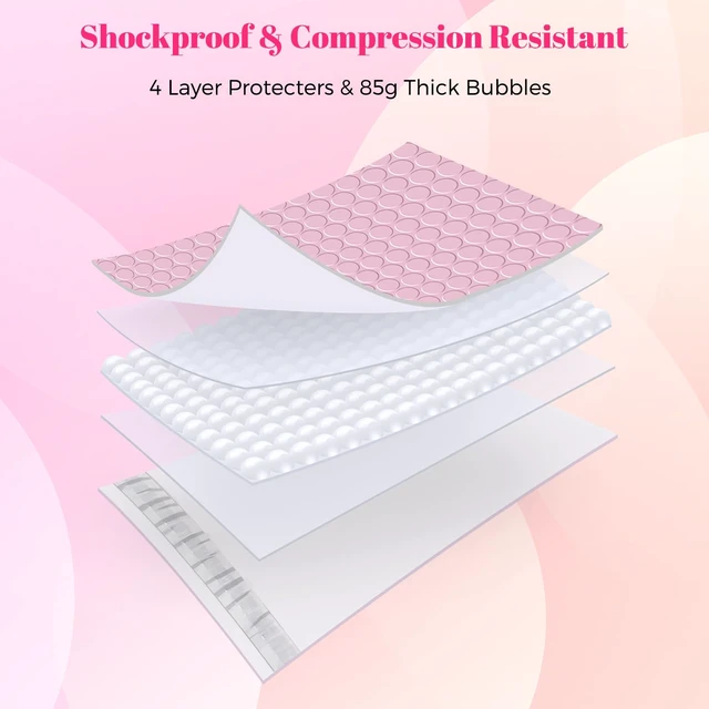 Alt view image 5 of 7 - Bubble Mailers 10x13" Padded Envelopes Light Pink 40 Pack Waterproof Poly Shipping Bags for Clothing,Self Seal Cushioning,Mailing Pouches for Books,Jewelry,Makeup Supplies,Opaque,Bulk