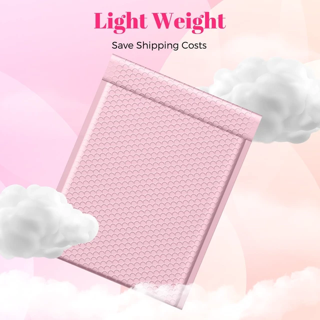 Alt view image 6 of 7 - Bubble Mailers 10x13" Padded Envelopes Light Pink 40 Pack Waterproof Poly Shipping Bags for Clothing,Self Seal Cushioning,Mailing Pouches for Books,Jewelry,Makeup Supplies,Opaque,Bulk
