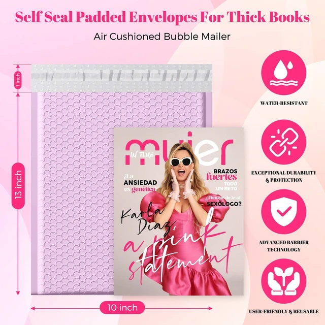 Alt view image 2 of 7 - Bubble Mailers 10x13" Padded Envelopes Lavender Purple 40 Pack Poly Shipping Bags for Clothing,Waterproof Self Seal Cushioning,Mailing Pouches for Books,Jewelry,Makeup Supplies,#000,Bulk
