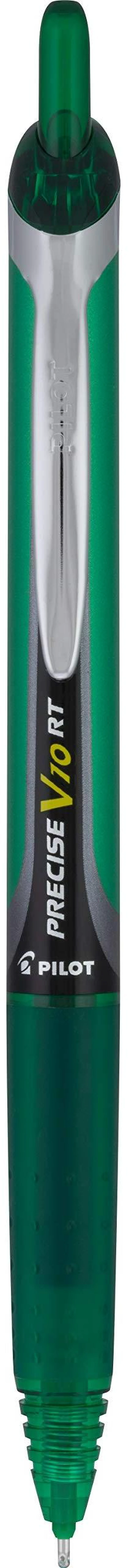 Alt view image 2 of 6 - Precise V10 RT Retractable Ball Pens, 1.0mm, Green, 12-Pack Writing made smooth, retractable ink pens for writing, refillable, rolling ball, green pens, bold point