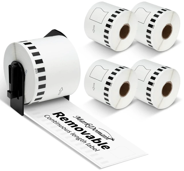 Main image of Comaptible with Brother Removable DK-4205 Continous Label Roll DK4205 Work with QL serise Printer QL 600 700 QL820nwb, 2.4" x 100', Black on White, 5 white paper rolls + 1 frame