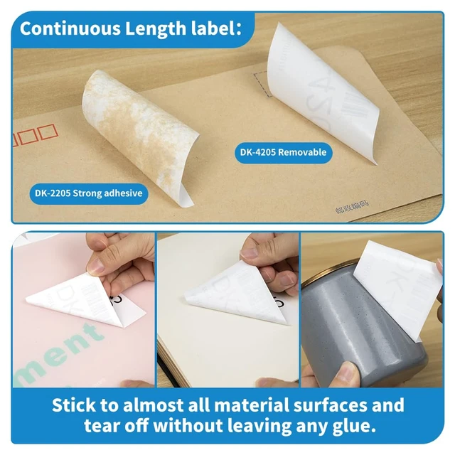 Alt view image 2 of 7 - Comaptible with Brother Removable DK-4205 Continous Label Roll DK4205 Work with QL serise Printer QL 600 700 QL820nwb, 2.4" x 100', Black on White, 5 white paper rolls + 1 frame
