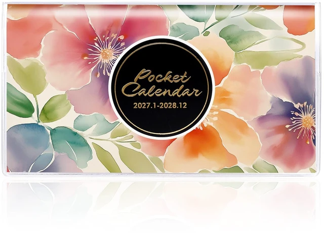 Main image of Pocket Calendar 2027-2028 for Purse, Small Pocket Planner 2027-2028 for Purse 3.5×6.5In,24 Month Organizer from Jan 2027- December 2028 Mini Planner with Pvc Cover for Organizing & Planning