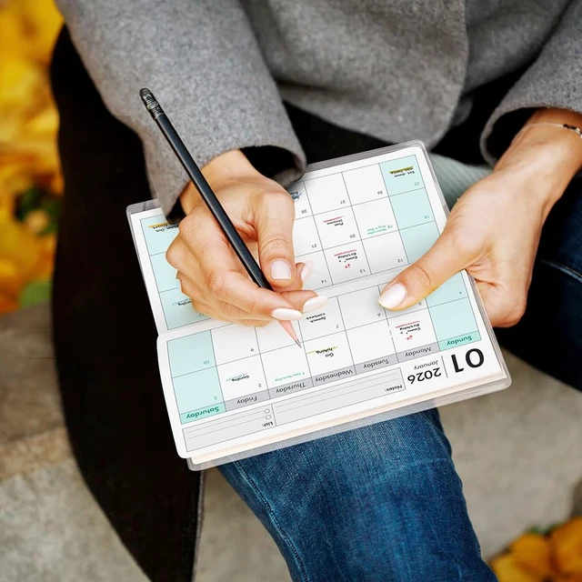 Alt view image 7 of 7 - Pocket Calendar 2027-2028 for Purse, Small Pocket Planner 2027-2028 for Purse 3.5×6.5In,24 Month Organizer from Jan 2027- December 2028 Mini Planner with Pvc Cover for Organizing & Planning