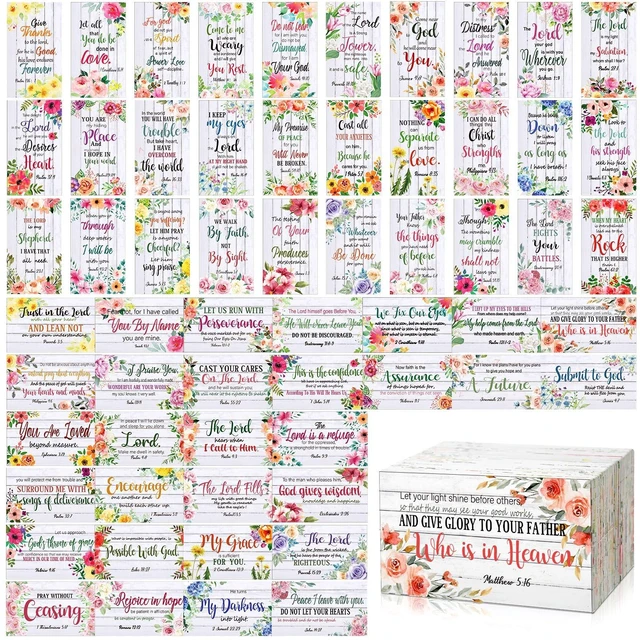 Main image of 240 Pcs Bible Verse Cards bulk with Full Scripture, Flower Style Mini Prayer Cards, with Assorted Motivational Inspirational Gospels Quote, for Friend Religious Christian Gift, for Women Men