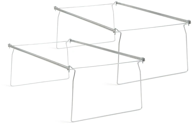 Main image of Steel Hanging File Folder Frames, 2 Count, Gray, Adjustable Depth 23" to 27", Legal Size (64873)