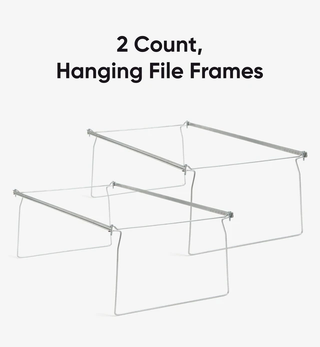 Alt view image 3 of 6 - Steel Hanging File Folder Frames, 2 Count, Gray, Adjustable Depth 23" to 27", Legal Size (64873)