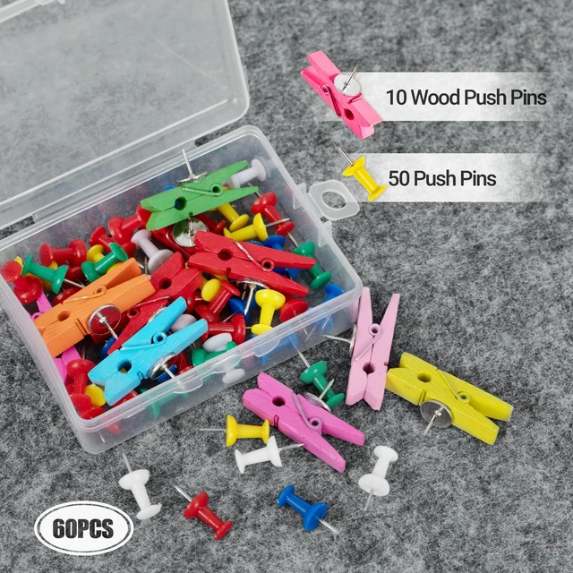 Alt view image 6 of 7 - Cork Bulletin Board 12x12, 1/2" Thick Felt Cork Board Tiles 6 Pack, Small Square Pin Board for Wall, Self Adhesive Corkboards with 60 Push Pin Wood Clips for School, Home & Office, Grey