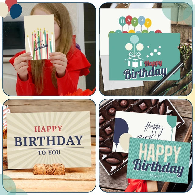 Alt view image 4 of 6 - 200 Pack Happy Birthday Card Assorted Bulk with Blank Envelopes and Stickers 4 x 6 Inches Greeting Blank Happy Birthday Cards for Men Women Adults Kids, 20 Styles(Elegant Style)