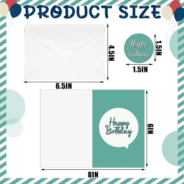 Alt view image 2 of 6 - 200 Pack Happy Birthday Card Assorted Bulk with Blank Envelopes and Stickers 4 x 6 Inches Greeting Blank Happy Birthday Cards for Men Women Adults Kids, 20 Styles(Elegant Style)