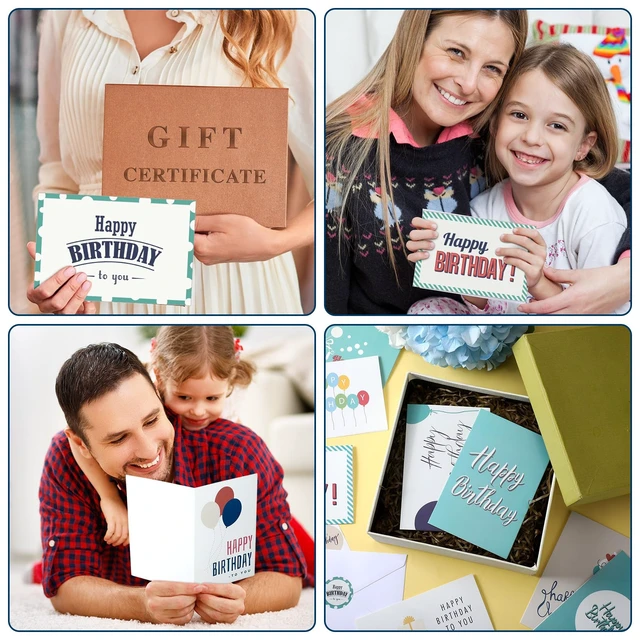 Alt view image 5 of 6 - 200 Pack Happy Birthday Card Assorted Bulk with Blank Envelopes and Stickers 4 x 6 Inches Greeting Blank Happy Birthday Cards for Men Women Adults Kids, 20 Styles(Elegant Style)