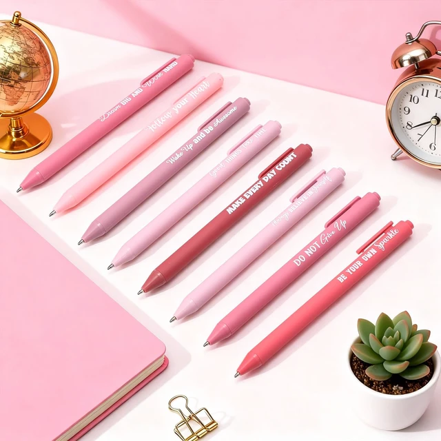 Alt view image 2 of 6 - 80 Pcs Motivational Pens Christian Pens Bulk, Pink Series Inspirational Pens with Sayings, Affirmation Ballpoint Pen, 0.7 mm Black Ink, Positive Gifts for Coworkers Women Office