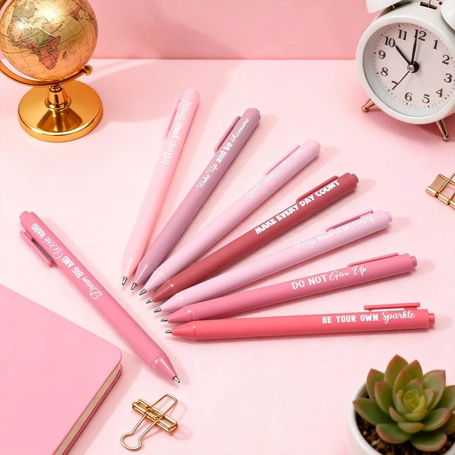 Alt view image 4 of 6 - 80 Pcs Motivational Pens Christian Pens Bulk, Pink Series Inspirational Pens with Sayings, Affirmation Ballpoint Pen, 0.7 mm Black Ink, Positive Gifts for Coworkers Women Office