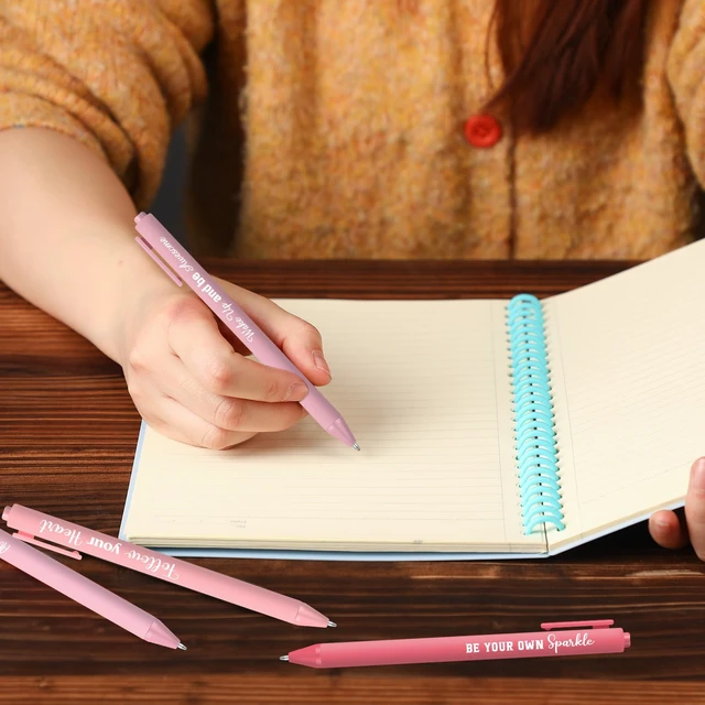 Alt view image 5 of 6 - 80 Pcs Motivational Pens Christian Pens Bulk, Pink Series Inspirational Pens with Sayings, Affirmation Ballpoint Pen, 0.7 mm Black Ink, Positive Gifts for Coworkers Women Office