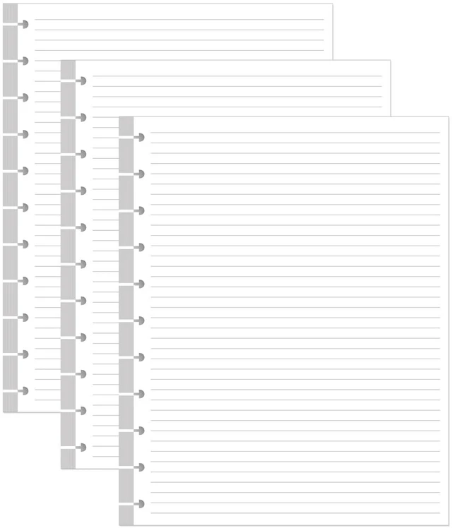 Main image of (3-Pack) Letter Size Discbound Refill Paper, 11 Disc Paper Refill for Note-Taking System Discbound Planner, 300Sheets / 600Pages Discbound Paper, 100gsm, White, 8.5'' x 11''