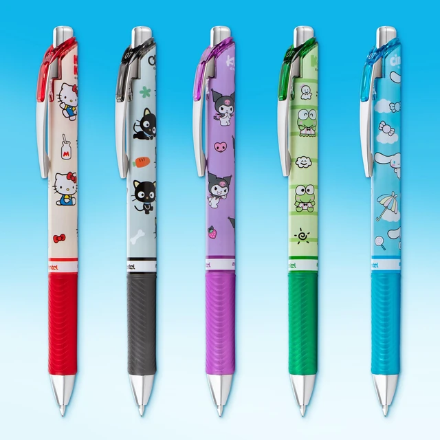 Alt view image 2 of 6 - EnerGel RTX Liquid Gel Pen, Hello Kitty® and Friends, Limited Edition, Mix 1, 0.7mm, Med Line, Assorted Ink, 5-Pk (BL77HKPF5M)