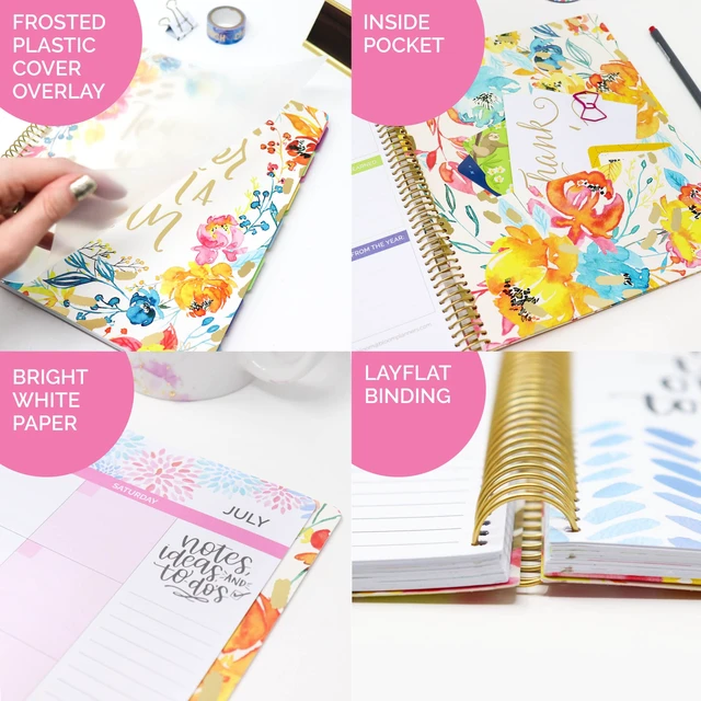 Alt view image 2 of 7 - New Undated Academic Year Teacher Planner & Calendar with Frosted Protective Cover - 7 Period Lesson Plan Organizer Book (9" x 11") - Teacher with a Plan
