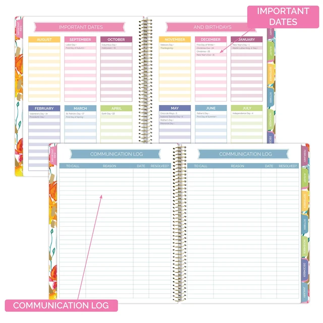 Alt view image 5 of 7 - New Undated Academic Year Teacher Planner & Calendar with Frosted Protective Cover - 7 Period Lesson Plan Organizer Book (9" x 11") - Teacher with a Plan