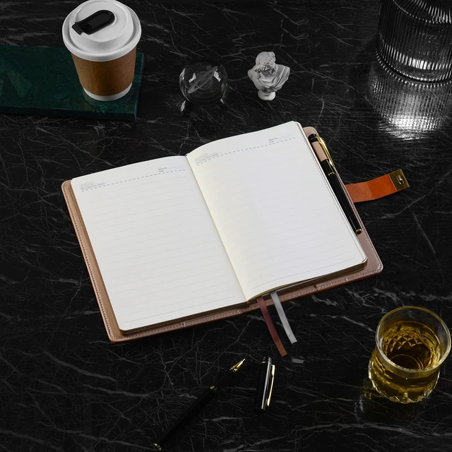 Alt view image 4 of 7 - Lockable Diary for Women & Men, A5 Ruled 240 Pages PU Leather Journal with Lock, Refillable Leather Journal Password Notebook for Writing, Size A5(8.5 × 5.9 Inch) SandyBrown