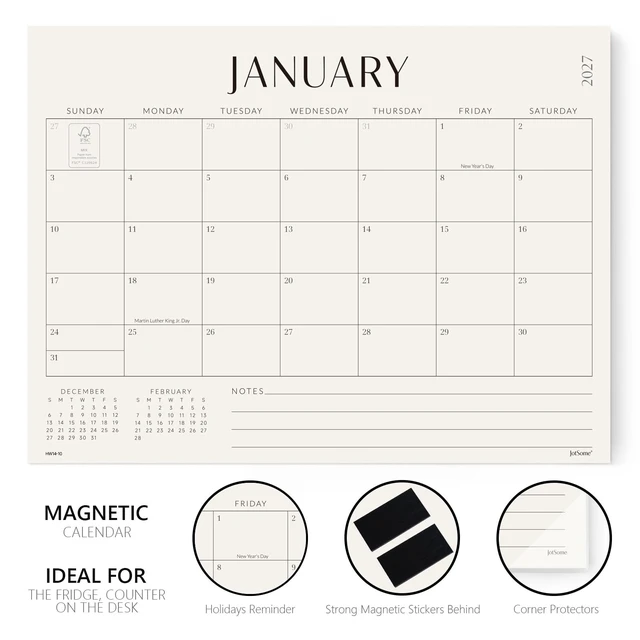 Alt view image 3 of 7 - Magnetic Calendar for Refrigerator 2026-2027 Monthly Fridge Calendar From September 2026 to December 2027 14x10.5 inch, Easy Planning, Gift for the Holidays (Horizontal)