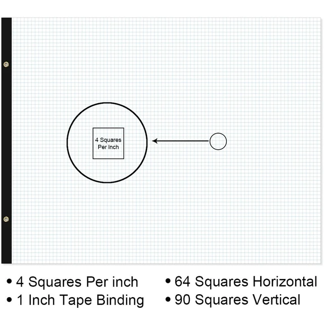 Alt view image 3 of 7 - (2-Pack) Large Engineering Graph Notepad - 22" x 17" Grid Paper, 100 Sheets/200 Pages, 4"x4" Grid Pad, Giant Drafting Pad Sketching Grid Paper for Engineer Architect Designer