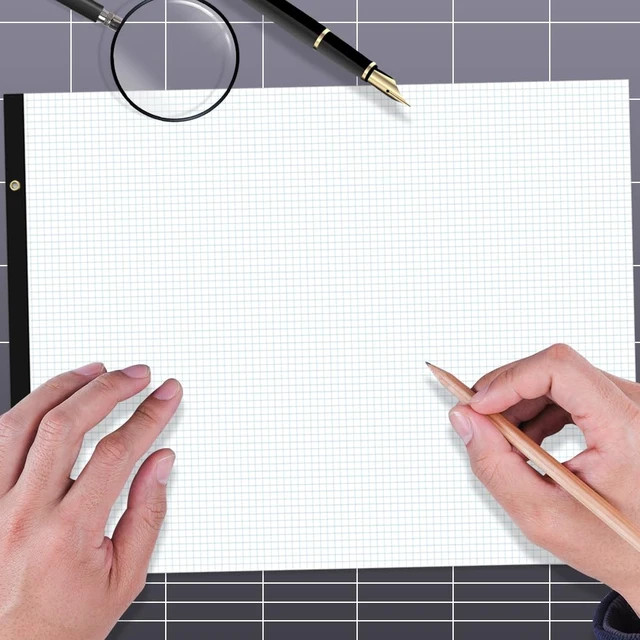 Alt view image 5 of 7 - (2-Pack) Large Engineering Graph Notepad - 22" x 17" Grid Paper, 100 Sheets/200 Pages, 4"x4" Grid Pad, Giant Drafting Pad Sketching Grid Paper for Engineer Architect Designer