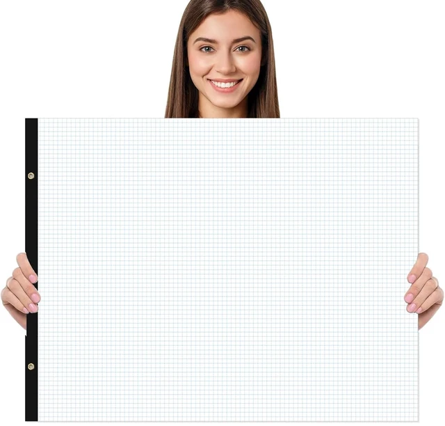 Alt view image 6 of 7 - (2-Pack) Large Engineering Graph Notepad - 22" x 17" Grid Paper, 100 Sheets/200 Pages, 4"x4" Grid Pad, Giant Drafting Pad Sketching Grid Paper for Engineer Architect Designer
