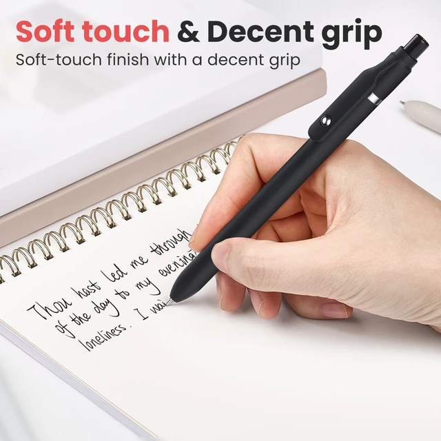 Alt view image 5 of 7 - 60 Pack Pack Ballpoint Pen, Retractable Black Pen for Smooth Writing Quick Dry Ball Point Pens Black, Medium Point 1.0mm Fidge Pens for Journaling, Office Supplies for Nurse Server, Note Taking