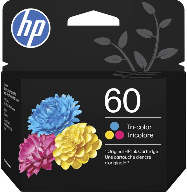 Main image of 60 Tri-Color Ink Cartridge Works with DeskJet D1660, D2500, D2600, D5560, F2400, F4200, F4400, F4580, Envy 100, OfficeJet J4500, J4680, 4500, PhotoSmart C4600, C4700, D110a Series CC643WN
