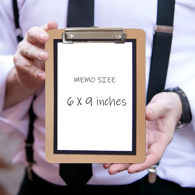 Alt view image 7 of 7 - Mini Clipboards, 32 Pack 6" x 9" Small Clipboards Bulk, Wooden Memo Mini Clip Boards with Low Profile Clip, Hanging Loop for Office Home Classroom Supplies