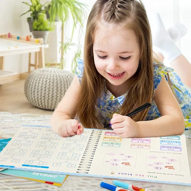 Alt view image 6 of 7 - Large Magic Grooved Writing Practice Book-Reusable Handwriting Practice for Kids 8-10- Pre k workbooks