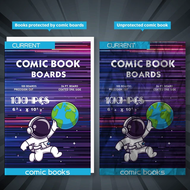 Alt view image 4 of 7 - 100 Comic Book Boards, Current Size Comic Book Boards, Acid-Free Backing Board,Thick and Durable Books Board for Regular Comics Archival (White)