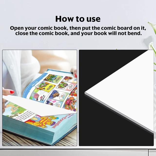 Alt view image 5 of 7 - 100 Comic Book Boards, Current Size Comic Book Boards, Acid-Free Backing Board,Thick and Durable Books Board for Regular Comics Archival (White)