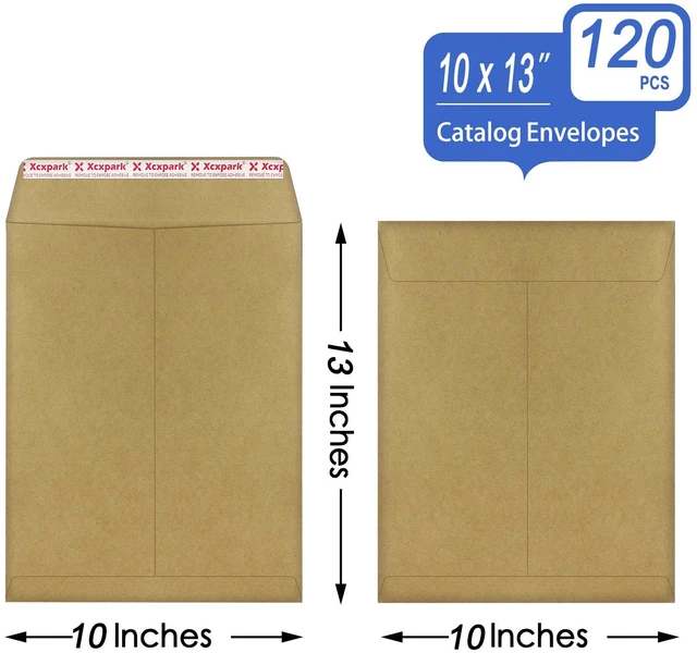Alt view image 2 of 7 - 120 PCS 10x13 inches Security Catalog Envelopes Printable Self Seal Envelopes, Anti Tear Recycled Kraft Envelopes for Invitation Cards, Pictures, Photos, Documents
