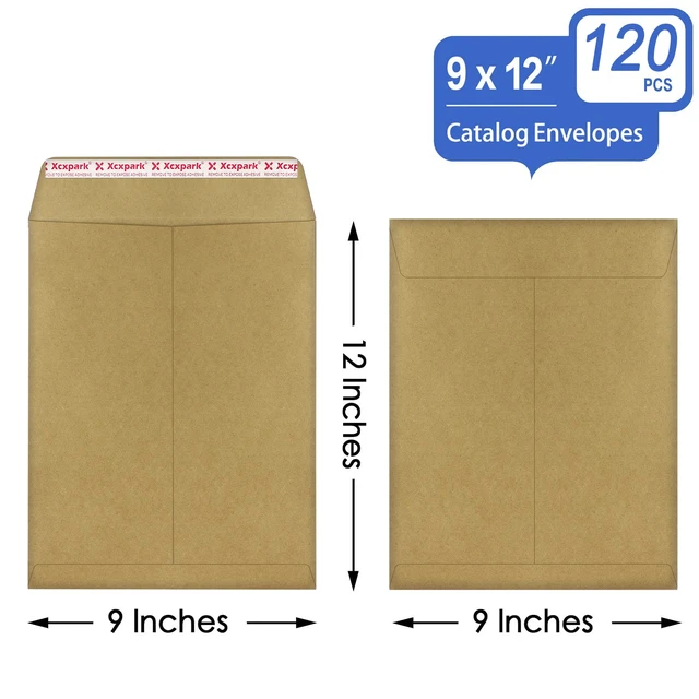Alt view image 2 of 7 - 120 PCS 9x12 inches Security Catalog Envelopes Printable Self Seal Envelopes, Anti Tear Recycled Kraft Envelopes for Invitation Cards, Pictures, Photos, Documents