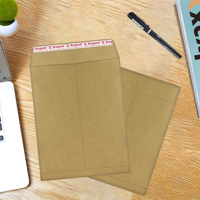 Alt view image 6 of 7 - 120 PCS 9x12 inches Security Catalog Envelopes Printable Self Seal Envelopes, Anti Tear Recycled Kraft Envelopes for Invitation Cards, Pictures, Photos, Documents