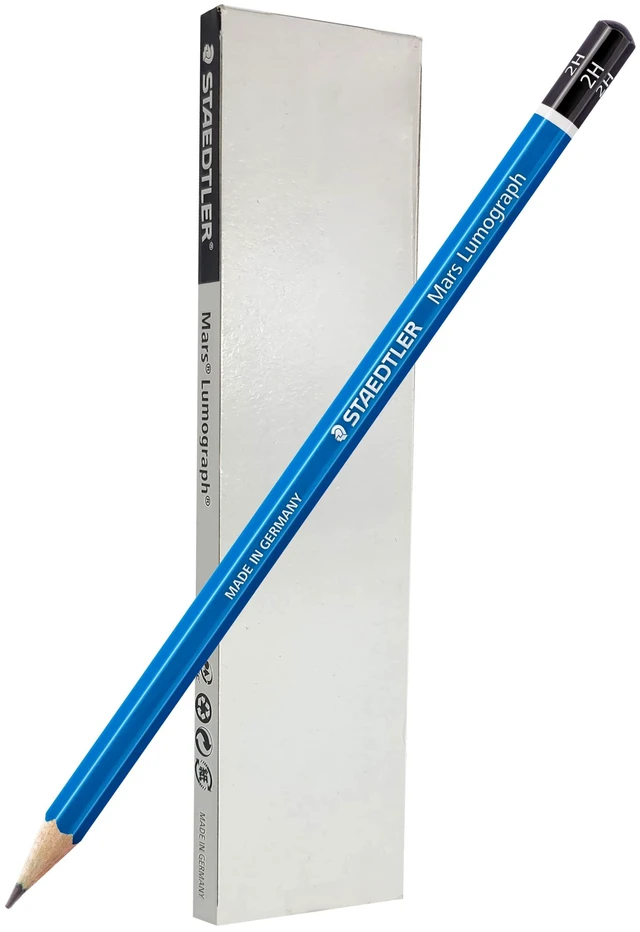 Main image of Mars Lumograph 2H Graphite Art Drawing Pencil, 6 Pencils for Sketching and Shading, Break-Resistant Premium Woodcase Drawing Pencils, 6-Piece Set