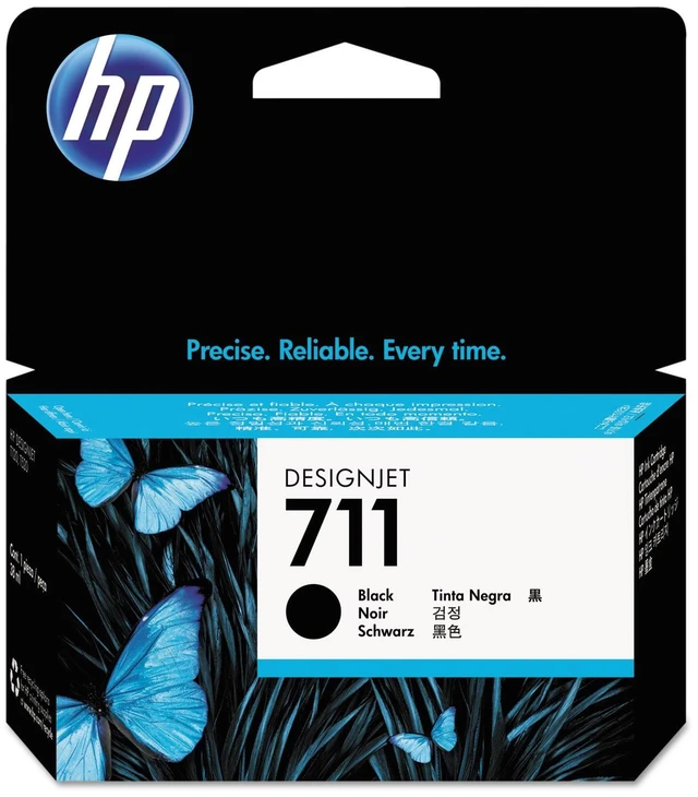 Main image of 711 Black 38-ml Genuine Ink Cartridge (CZ129A) for DesignJet T530, T525, T520, T130, T125, T120 & T100 Large Format Plotter Printers