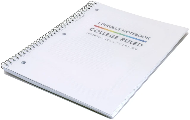 Alt view image 5 of 7 - Single Subject Basics Notebook 3 Pack 10.5 x 7.5in Wire Bound Notepads with 160 Pages, 80 Sheets of 80GSM Paper Features 3-Hole Punch Margins and Clear Polypropylene Cover
