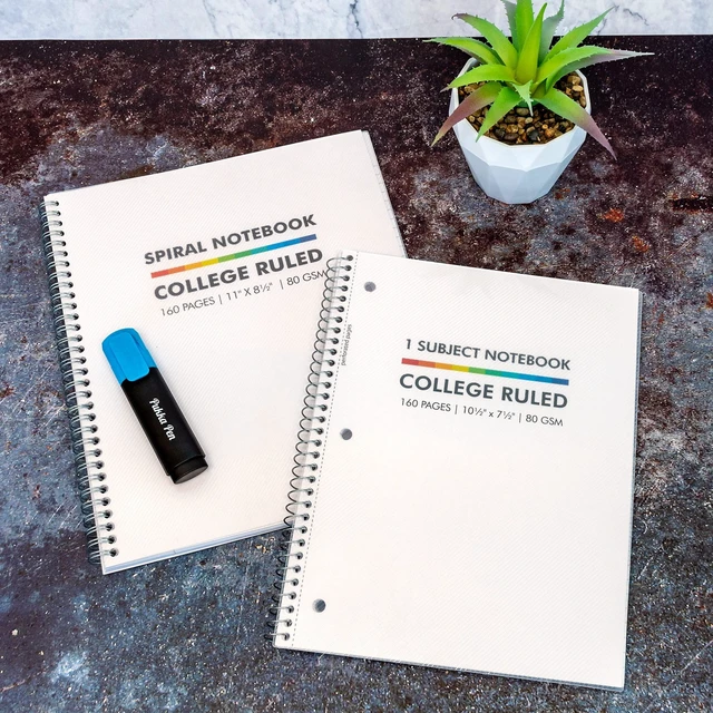 Alt view image 7 of 7 - Single Subject Basics Notebook 3 Pack 10.5 x 7.5in Wire Bound Notepads with 160 Pages, 80 Sheets of 80GSM Paper Features 3-Hole Punch Margins and Clear Polypropylene Cover